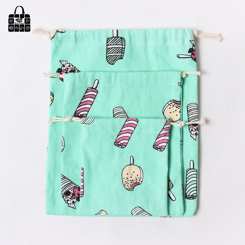 1 X Green Ice cream 100% cotton bag Travel Accessories Clothes underwear shoes toy Storage Pouch Luggage Packing Organizers bag 1 X Green Ice cream 100% cotton bag Travel Accessories Clothes underwear shoes toy Storage Pouch Luggage Packing Organizers bag