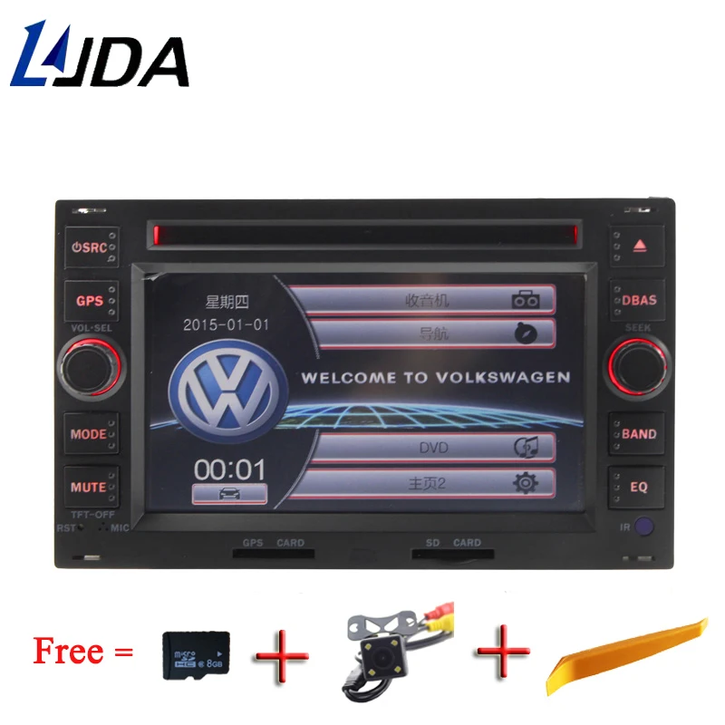 

LJDA 2 Din 7 Inch Car DVD Player For Volkswagen VW PASSAT B5 MK5 GOLF POLO TRANSPORTER 1080P Radio GPS Navigation RDS USB Canbus