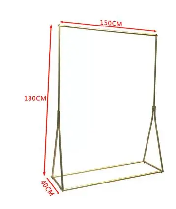 Витрина для магазина одежды, Золотая стойка для одежды, Женская полка для магазина одежды, вешалка для одежды, железная простота