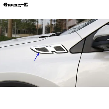 

For Toyota RAV4 2016 2017 2018 car cover detector ABS chrome Front Side Foliage Leaf Fender Vent Air Outlet lamp trim 2pcs