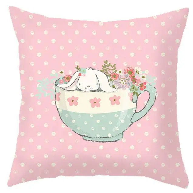 Милая подушка с кроликом из мультфильма милый аниамл розовый шар чашка с цветочным принтом плюшевая подушка для дома для девочек Детская Спальня Декор - Цвет: A20