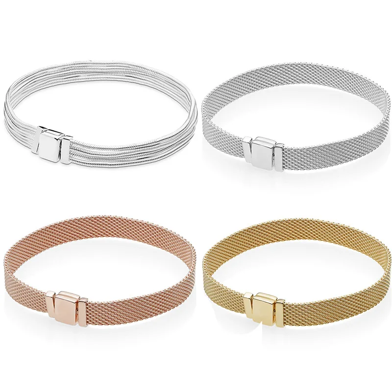 

2018 Authentic 925 Sterling Silver Multi Europe Reflexions Bracelet For Women Original Charm Bead Bangle Gift DIY Jewelry