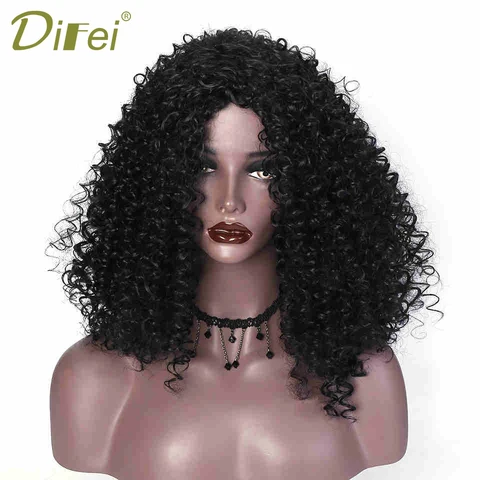 Perucas de Fibra Resistente ao Calor de Alta Difei Enrolado Perucas Sintética Temperatura Cosplay Peruca Afro
