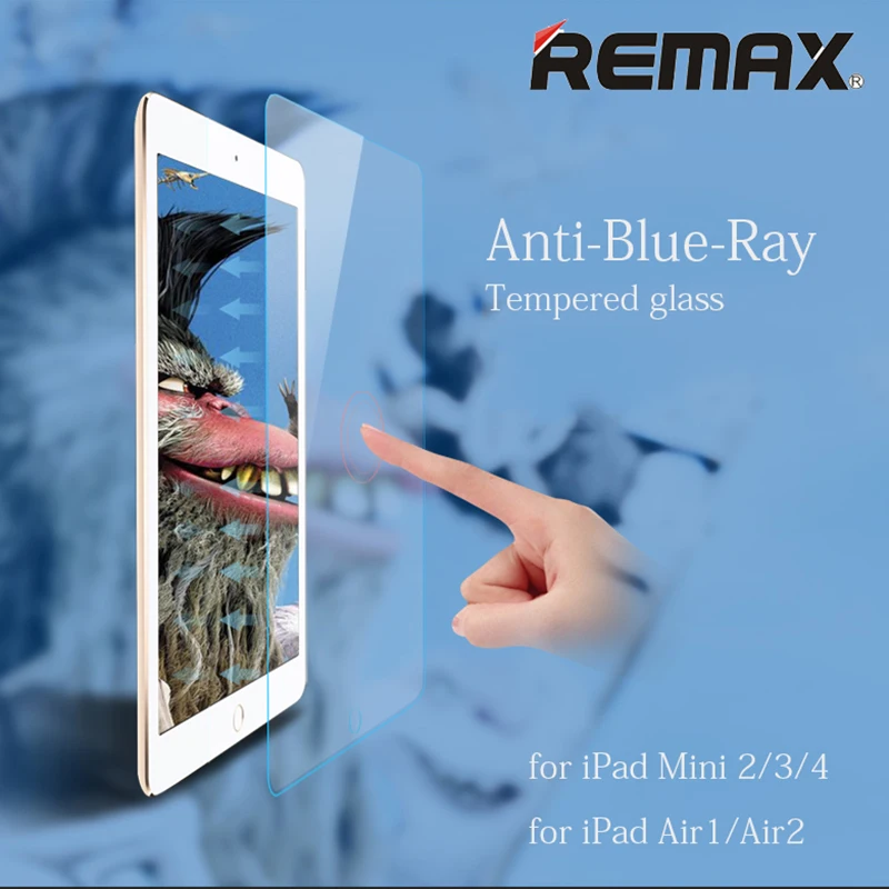 Tempered Glass Screen Protector for iPad mini 2 3 4 iPad Air Air2 Original Remax Anti Blue Ray Toughened Glass Film