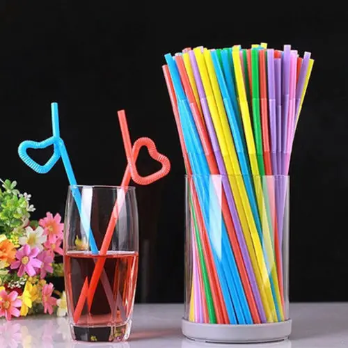 

Disposable Flexible Bendy Drinking Straws Plastic Straws Flexible Drinking Straws Bendy Party Fancy Straws Pack of 100