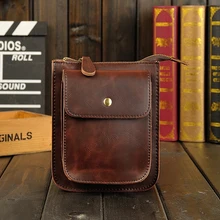 Ретро Crazy Horse из искусственной кожи мужские талии сумка поясная шлевки Hip сумка-кошелек на пояс бумажник кошельки Телефонные чехлы