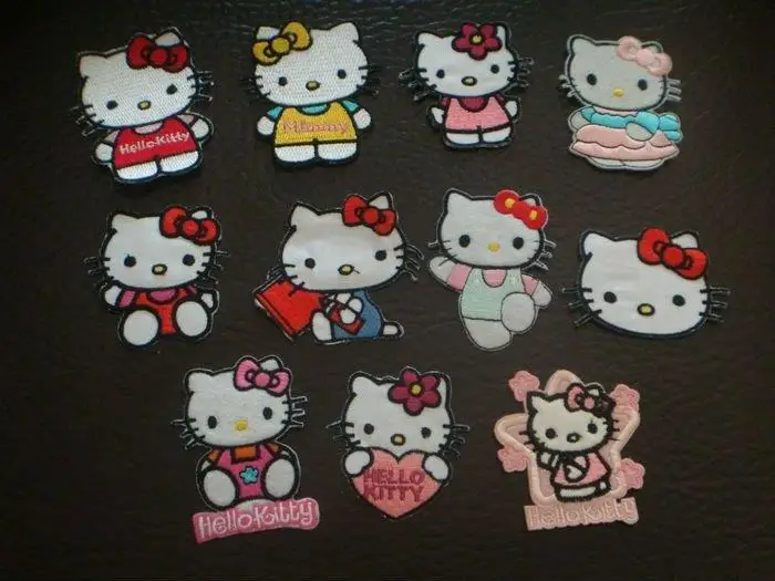 

Hello Kitty Assorted Designs Embroidered Iron On Patch Applique Badge Chirldren Kids Patch wholesale Free Shipping