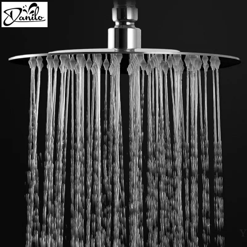 Modern 10" Round Rainfall Shower Head Wall Mounted Stainless Steel