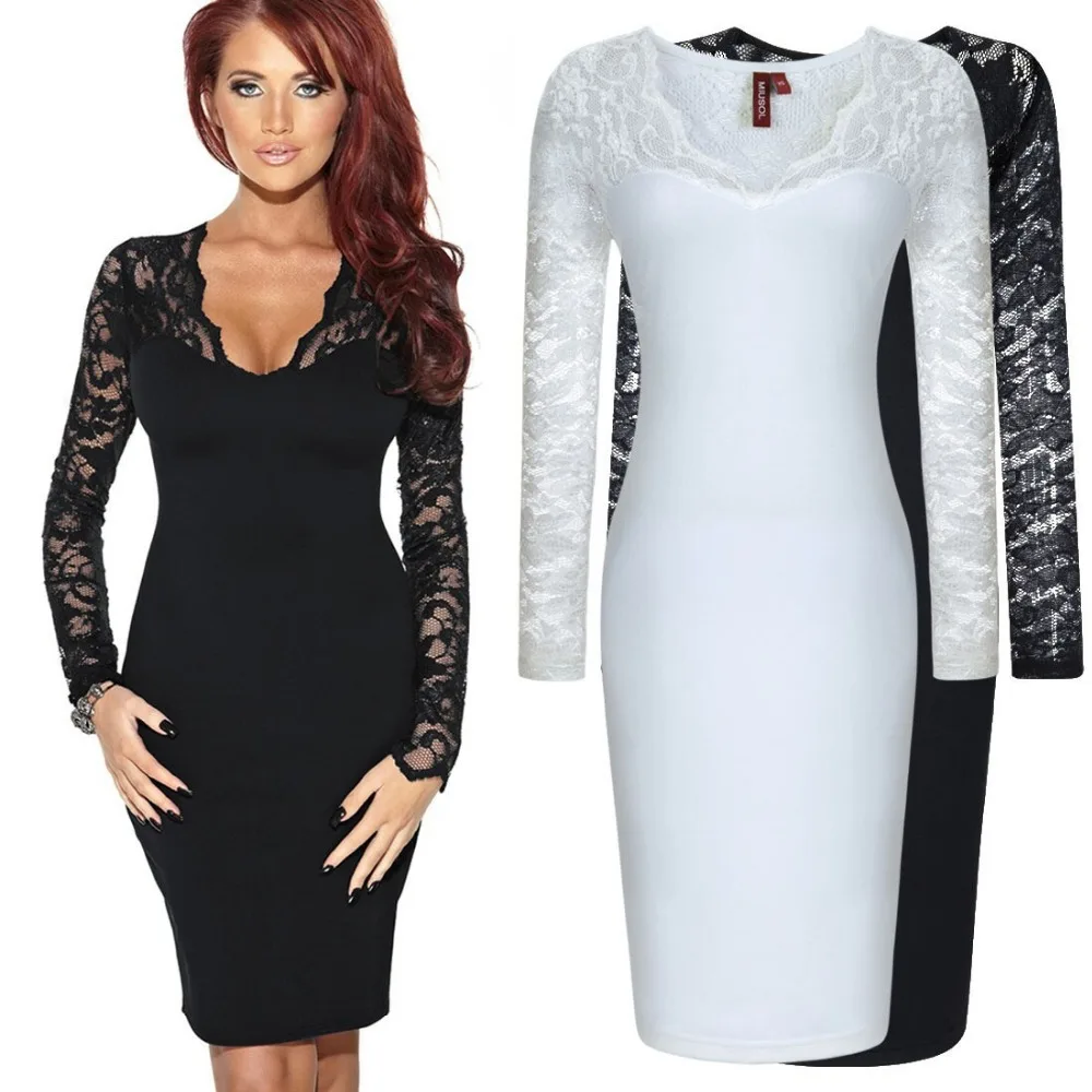 Casual Black Lace Dress