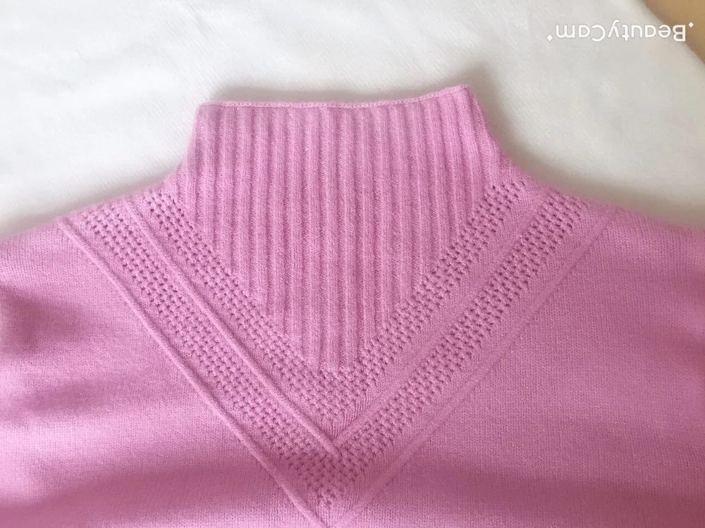Осенний свитер среднего размера Женский вязаный зимний халат розовый белый корейский Свободный длинный толстый теплый женский студенческий удобный