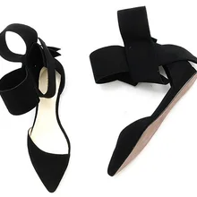 Модные туфли на плоской подошве с бантиком-бабочкой женские туфли на плоской подошве с острым носком высокое качество среза лодыжки ремни на плоской подошве Большие размеры 13