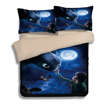 

3D Cartoon Kids Dragon Bedding Set Twin Queen King Size Teenage Boys Children Duvet Cover Flat Bed Sheet with Pillowcasse