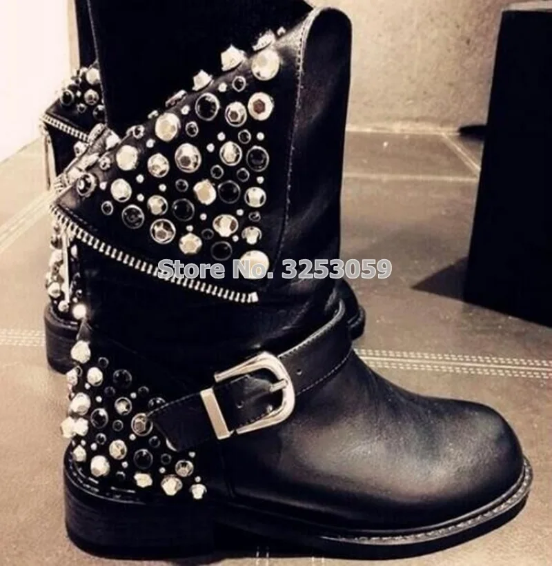 silver studded booties