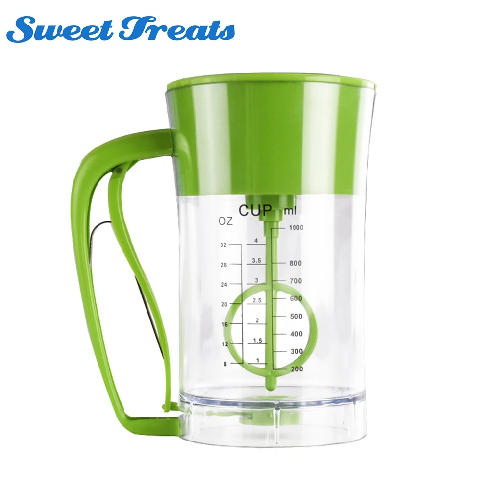 

Sweettreats Automatic Mixing Pancake Maker Cupcake Pancake Batter Measuring Cup Baking Cake for Batter Plastic Kitchen Tools