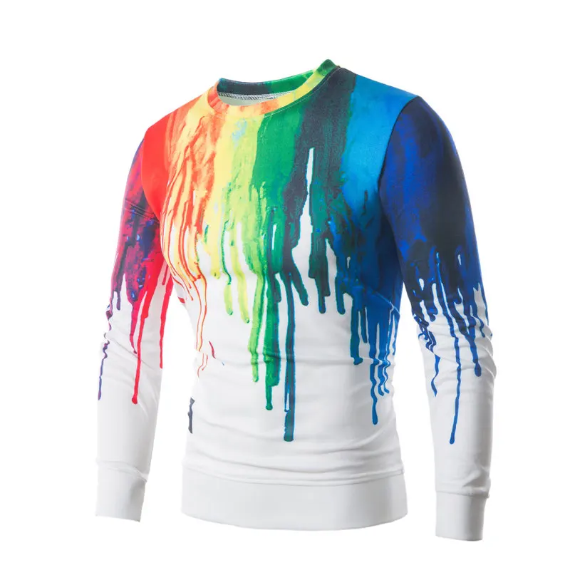 

Spring and autumn new casual 2019 printing color T-shirt men's self-cultivation round neck printing compassionate New round neck