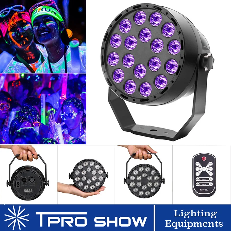 2PCS DMX UV Bühnenbeleuchtung 12LED DJ Wash Wall Black Light Disco Party+Remote 