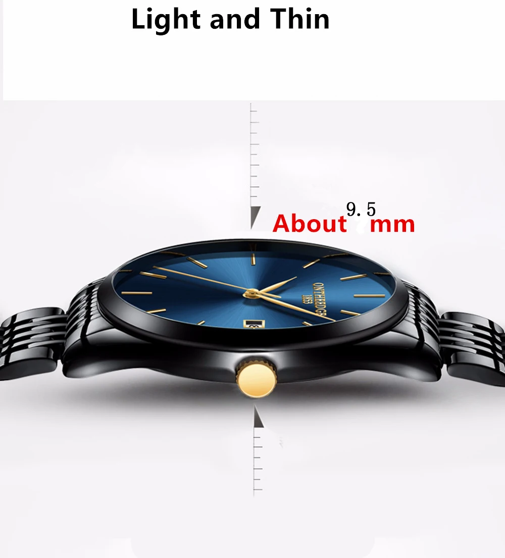 Мужские наручные часы роскошные золотые 316L нержавеющая сталь мужские часы 30 м водонепроницаемый календарь оригинальные мужские часы бренд ontheedge