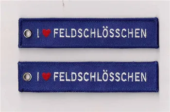 

I Love Feldschlosschen Embroidery Keychain/Keyring/Key Ring/Key Chain/Key FOB/Embroidered Key Chain