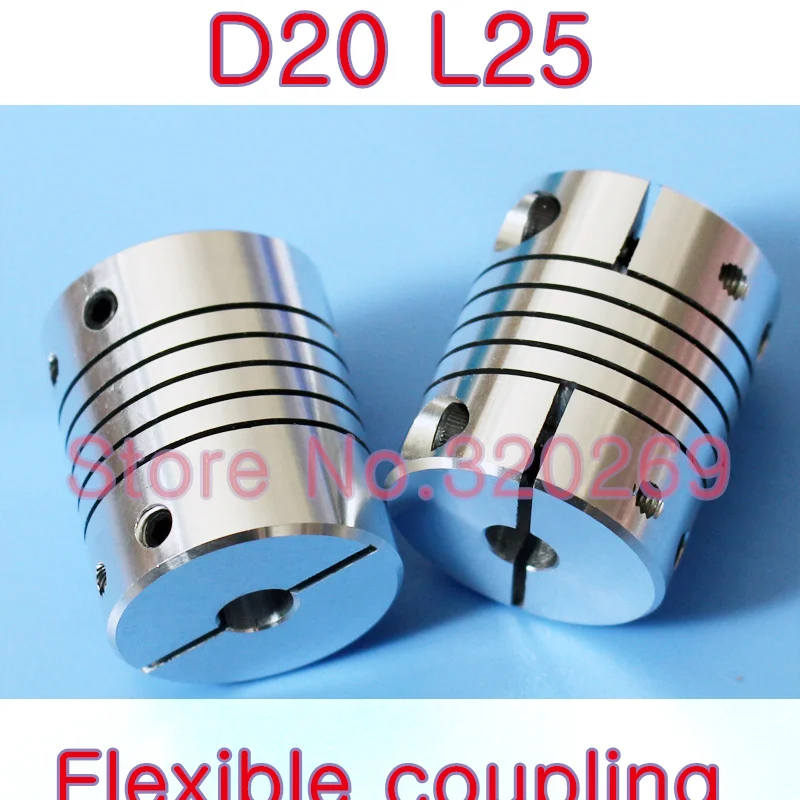 

5pcs Clamp Shaft Coupling Motor Flexible Coupler Connector D20 L25 4 5 6 6.35 7 8 mm