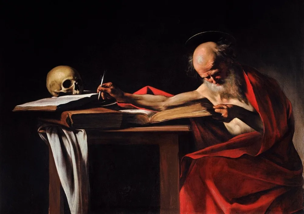 

Caravaggio: Saint Jerome Writing SILK POSTER Decorative painting 24x36inch