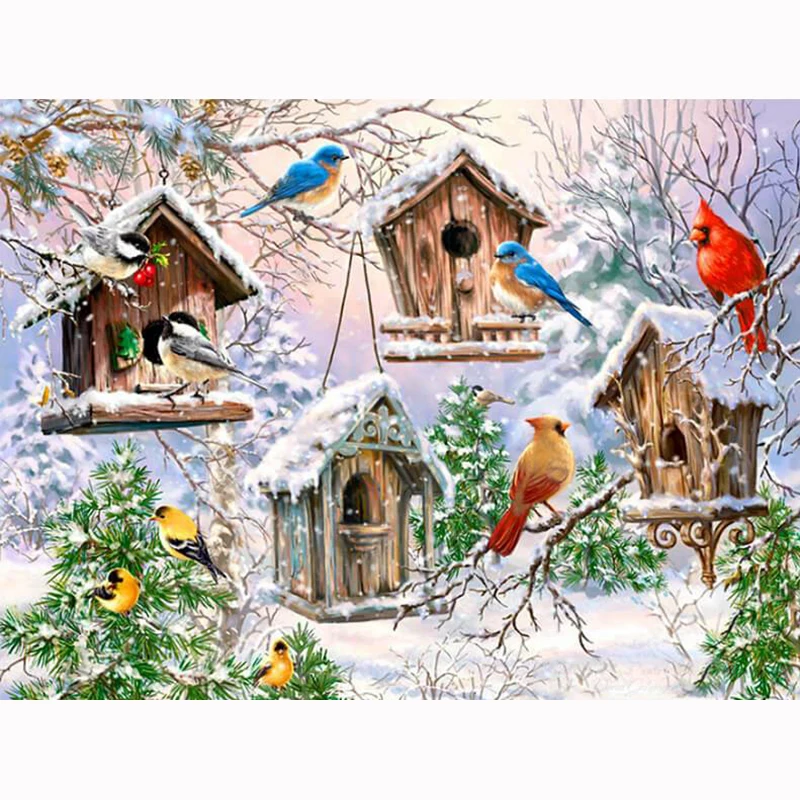 3d Diamond Mosaic Home Decor Embroidery diy diamond Painting Cross Stitch kit Winter Birds KBL | Дом и сад