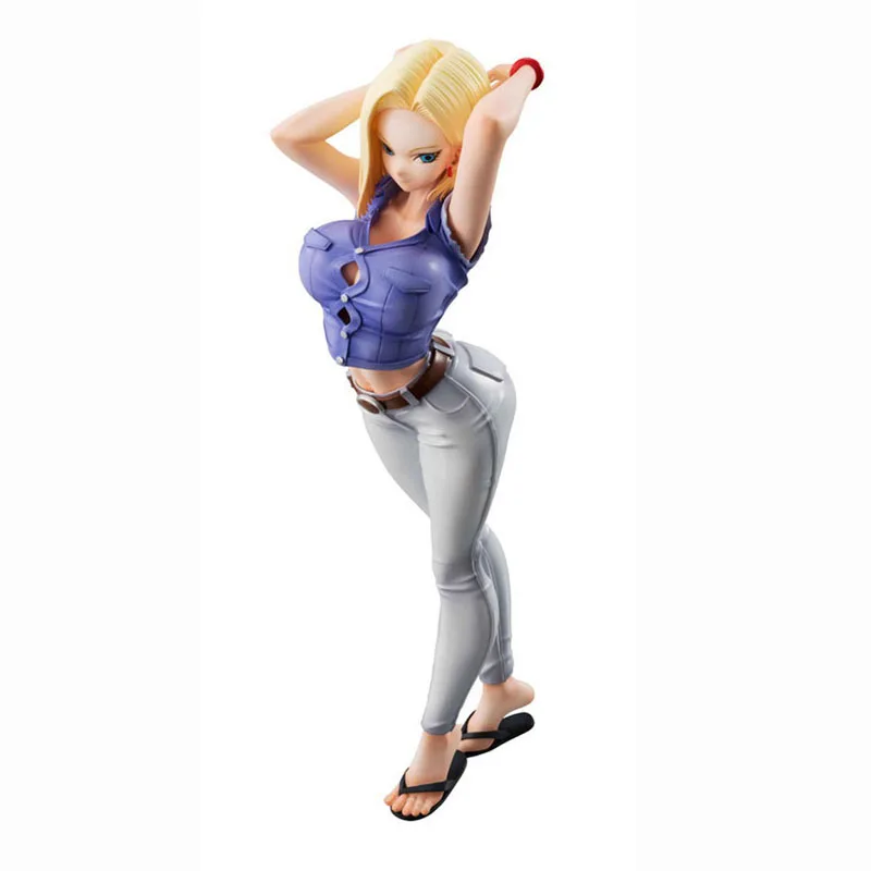

20cm Anime Dragon Ball Z Glitter & Glamours Android NO. 18 Lazuli Jeans Ver PVC Action Figure Collection Doll Model Toys Gifts