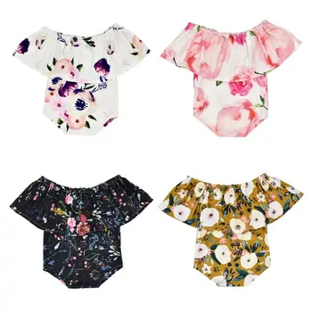

Infant Baby Romper Jumpsuit One-shoulder Print Photography Clothing Triangle Haber Newborn Photograph Props