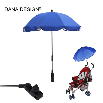 

Baby Pram Folding Umbrella with Clip Colorful Kids Children 180 Degree Rotate Portable Rain Gear
