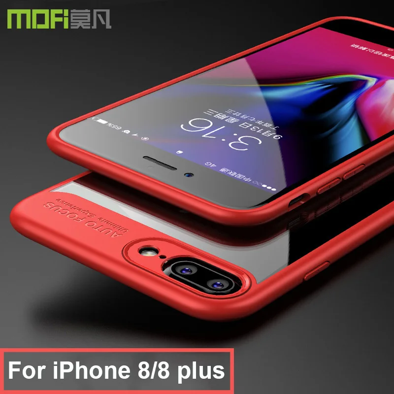 Kopen Case voor iPhone 8 8 plus case cover zachte siliconen transparante voor iPhone8 iphone 8 plus case cover mofi ultra back clear coque