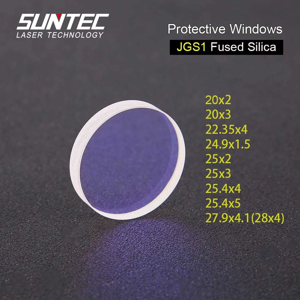 

Sunteclaser Laser Protective Windows Dia.20 22.35 25 25.4 26.5 27.9 Quartz Fused Silica for Fiber Laser 1064nm 0-2000W 10pcs/lot