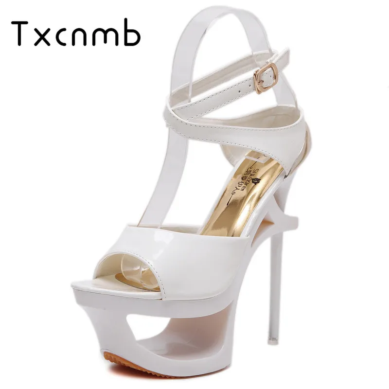 

TXCNMB 2019 new summer women sandals ankle strap summer shoes sexy super high heels shoes woman platform party shoes woman