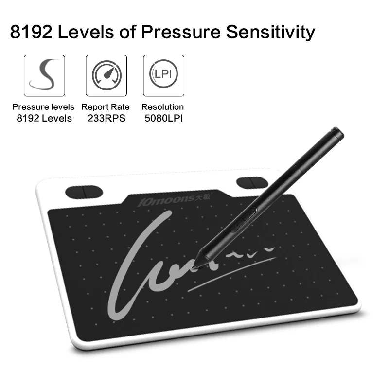  Gran oferta nuevo 10 lunas 6 pulgadas ultraligero gráfico Tablet firma lápiz tableta gráficos dibuj