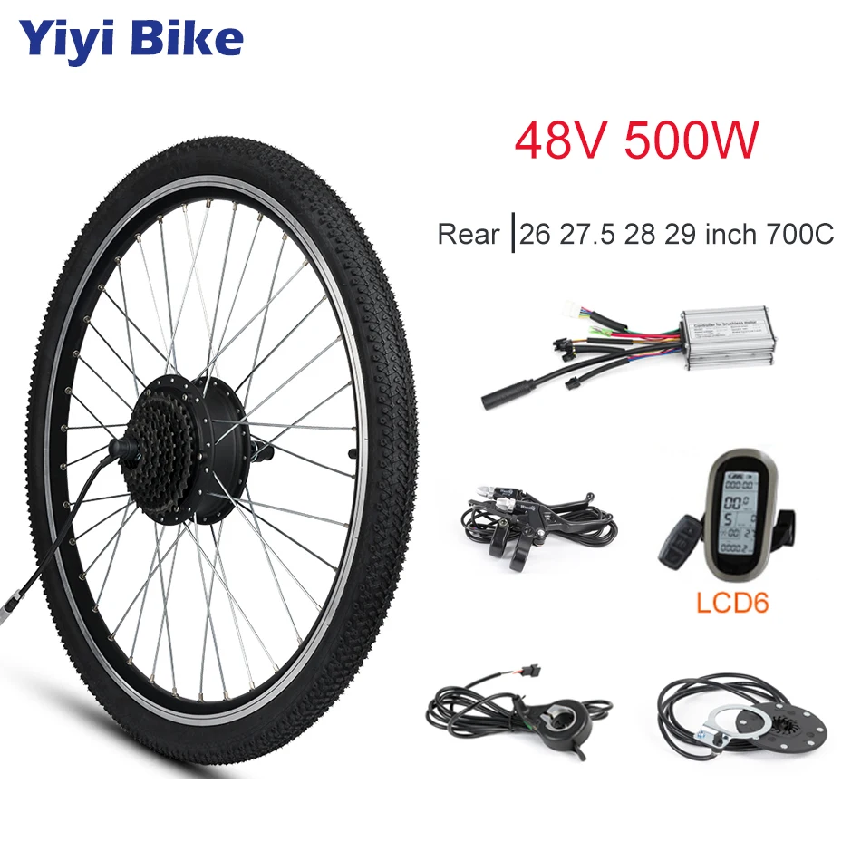 Disc and V brake electric bike conversion kit 26-29/'/' 700C rear hub motor wheel