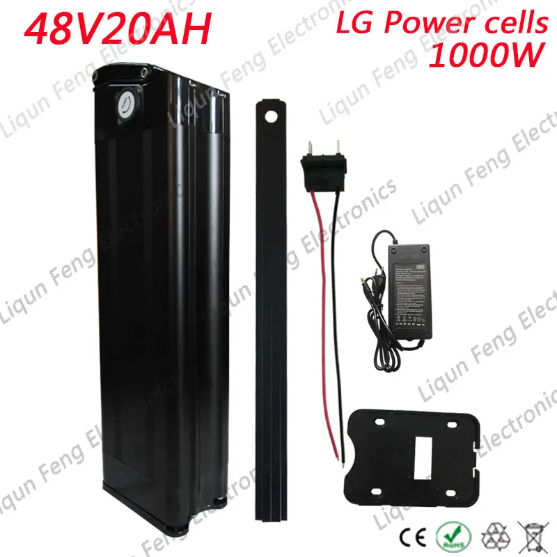 Excellent 48V 1000W Battery 48V 20AH Electric Bike Battery 48V 20AH Lithium Battery use LG Power cell with 30A BMS and 54.6V 2A Charger 0