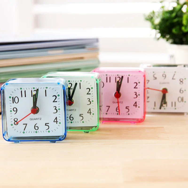 Square Small Bed Alarm Clock Travel Quartz Beep Mini Electronic Cute Creative Bedroom Office Plastic Student Desk Watch Square Small Bed Alarm Clock Travel Quartz Beep Mini Electronic Cute Creative Bedroom Office Plastic Student Desk Watch