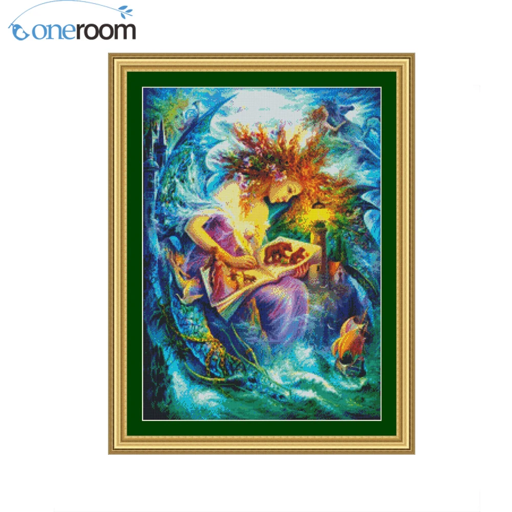 

49-65 Angel Reading Book Stitch,DIY 14CT similar DMC Cross Stitch,Sets For Embroidery Kits Counted Cross-Stitching