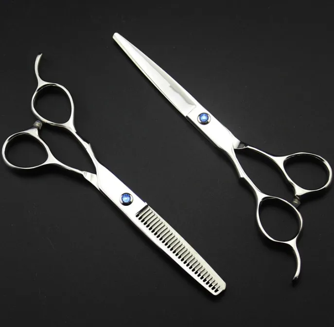 

Left hand Japan 440 Steel Scissors Professional Hairdressing Scissors For Barber Thinning Hair Shears 6.0 and 5.5 inch available