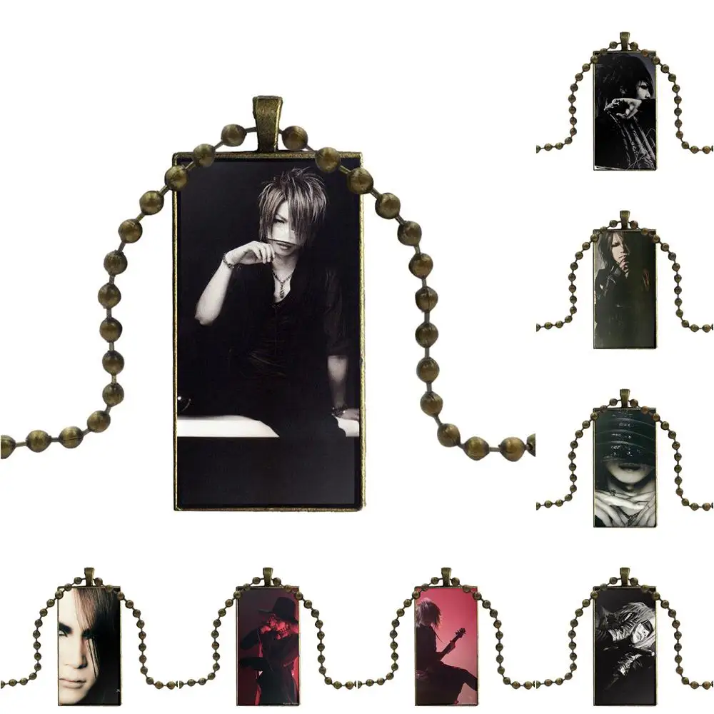 

For Women Men The Gazette Bronze Color Glass Cabochon With Rectangle Shaped Pendant Choker Necklace