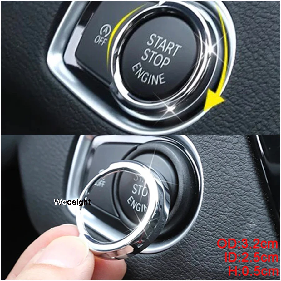For BMW F30 F20 2013 2014 2015 2016 ABS Chrome Engine Start Stop Button Switch Frame Cover Trim Car Styling Switch Ring Moulding (6)