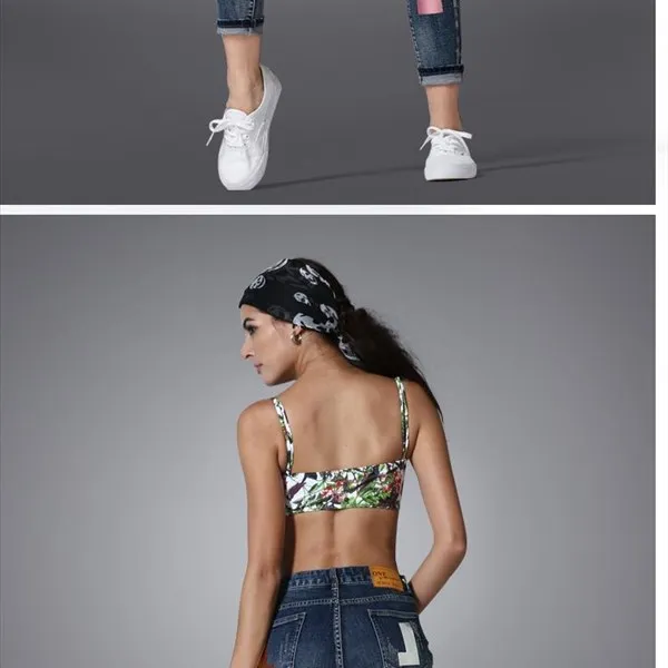 Новый для женщин s одежда 2019 Европейский станция осень мода окрашенные Hallen эластичный низ брюки для девочек джинсы