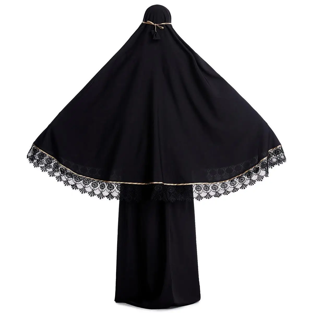 Рамадан Женский комплект из 2 предметов мусульманский для молитв Khimar abaya верхний хиджаб+ юбка полное покрытие ислам одежда Ближний Восток поклонение службы