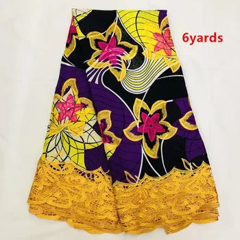 

2019 WAX cloth lace fabric good quality wax cloth lace big lace for nigerian women dress free shipping JFJUN231