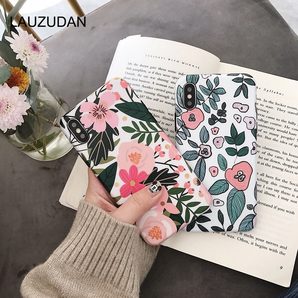 

Luxury Floral Phone Cases For iPhone X XS Max XR 8 7 6 6s Cherry Flower Soft Silicone TPU Cover For iPhone 6 6s 7 8 Plus Case