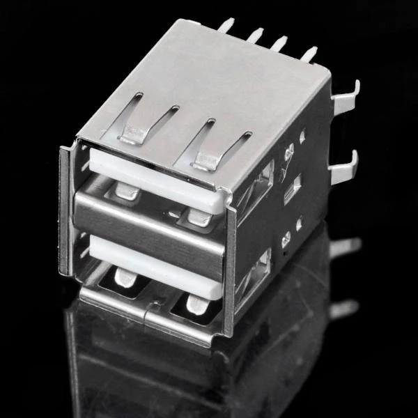 

50pcs/lot DIY Dual USB Female Type A 180 Degree DIP Socket Connector