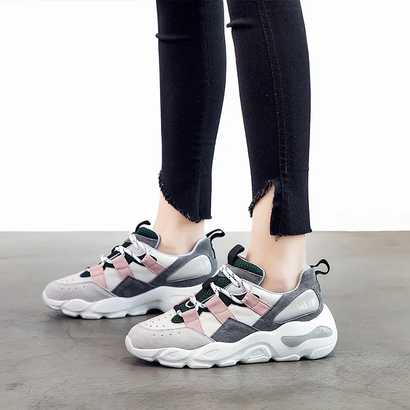 

women's causal shoes new brand cow suede dad platform hot sale Korean version wild fashion trend round head retro 2019