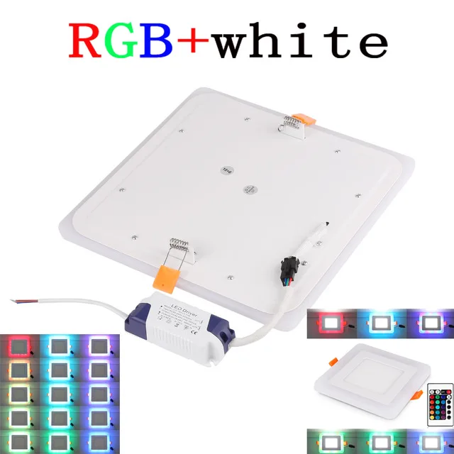 

RNEW Ultra Thin LED Down Light Lamp 6W 9W 18W 24W Dual Color LED Panel Light RGB Slim Square LED Panel Light for Home