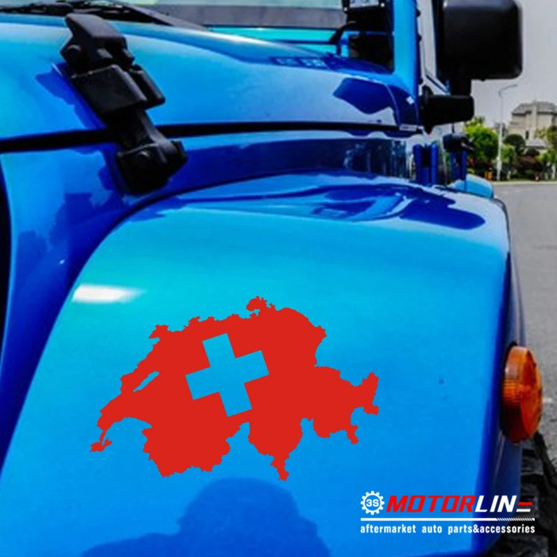 

Map Flag of Switzerland Swiss Car Decal Sticker Vinyl die cut no background