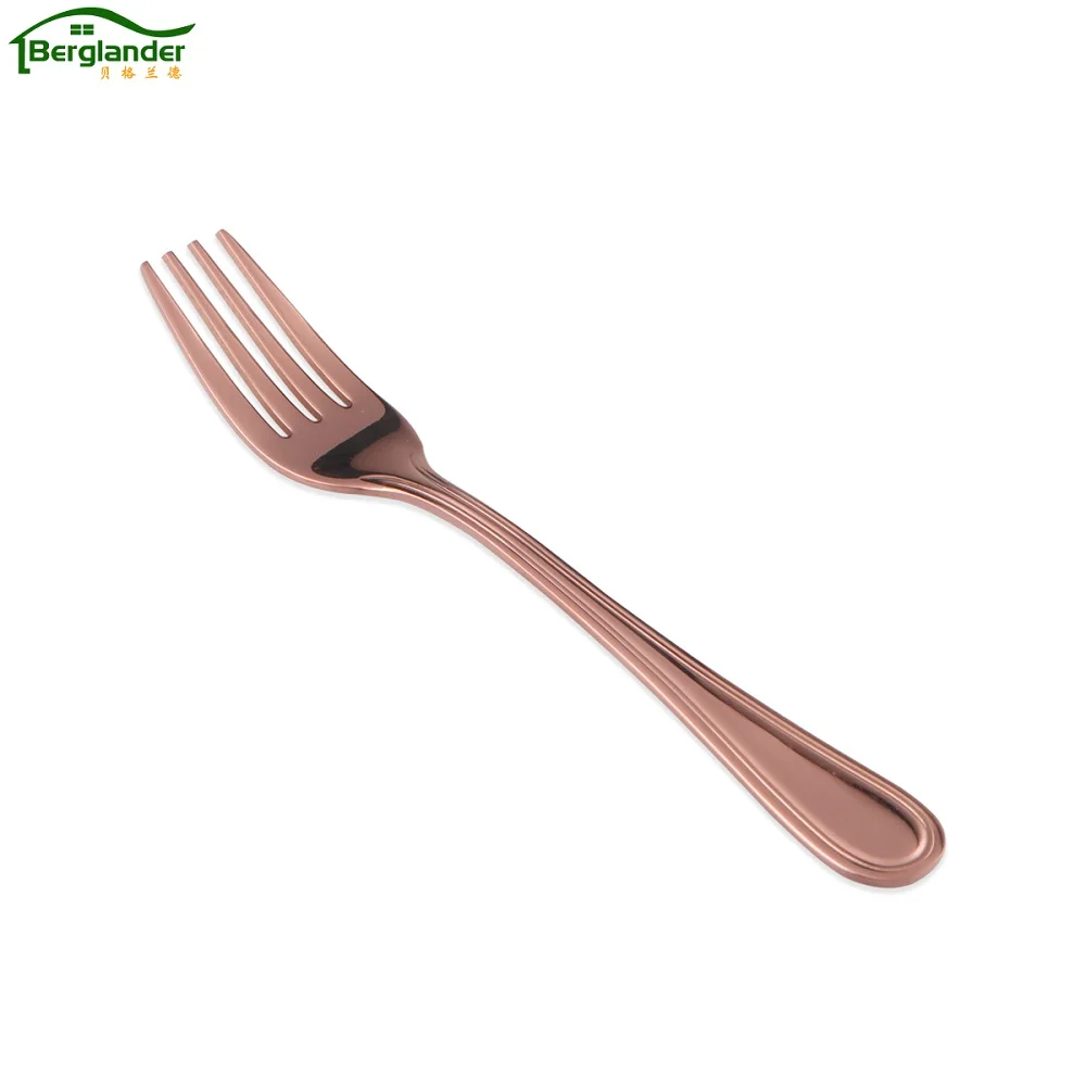 BERGLANDER 6pcs/set luxury Golden Dessert Fork Flatware Set Stainless Steel Fork for Dinner