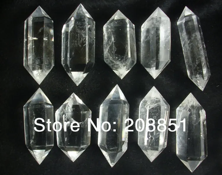 

10 Pieces NATURAL CLEAR QUARTZ CRYSTAL DOUBLE POINTS HEALING From Brazil , Wholesales , Free Shipping !!