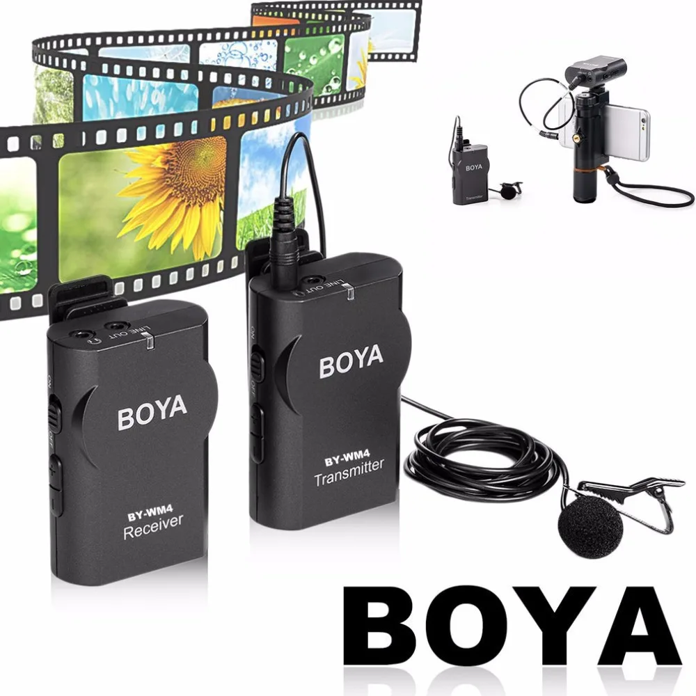 BOYA Professional Wireless Microphone System Lavalier Lapel DSLR Camera